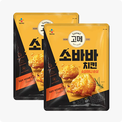 고메 소바바치킨 소이허니 순살 375g x 2개
